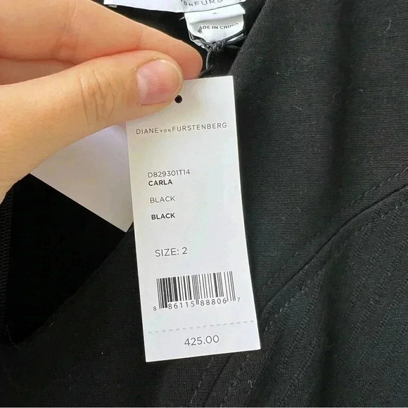 NWT Diane Von Fustenberg Clara Shift Mini Dress - Black - Size 2 - Picture 7 of 14